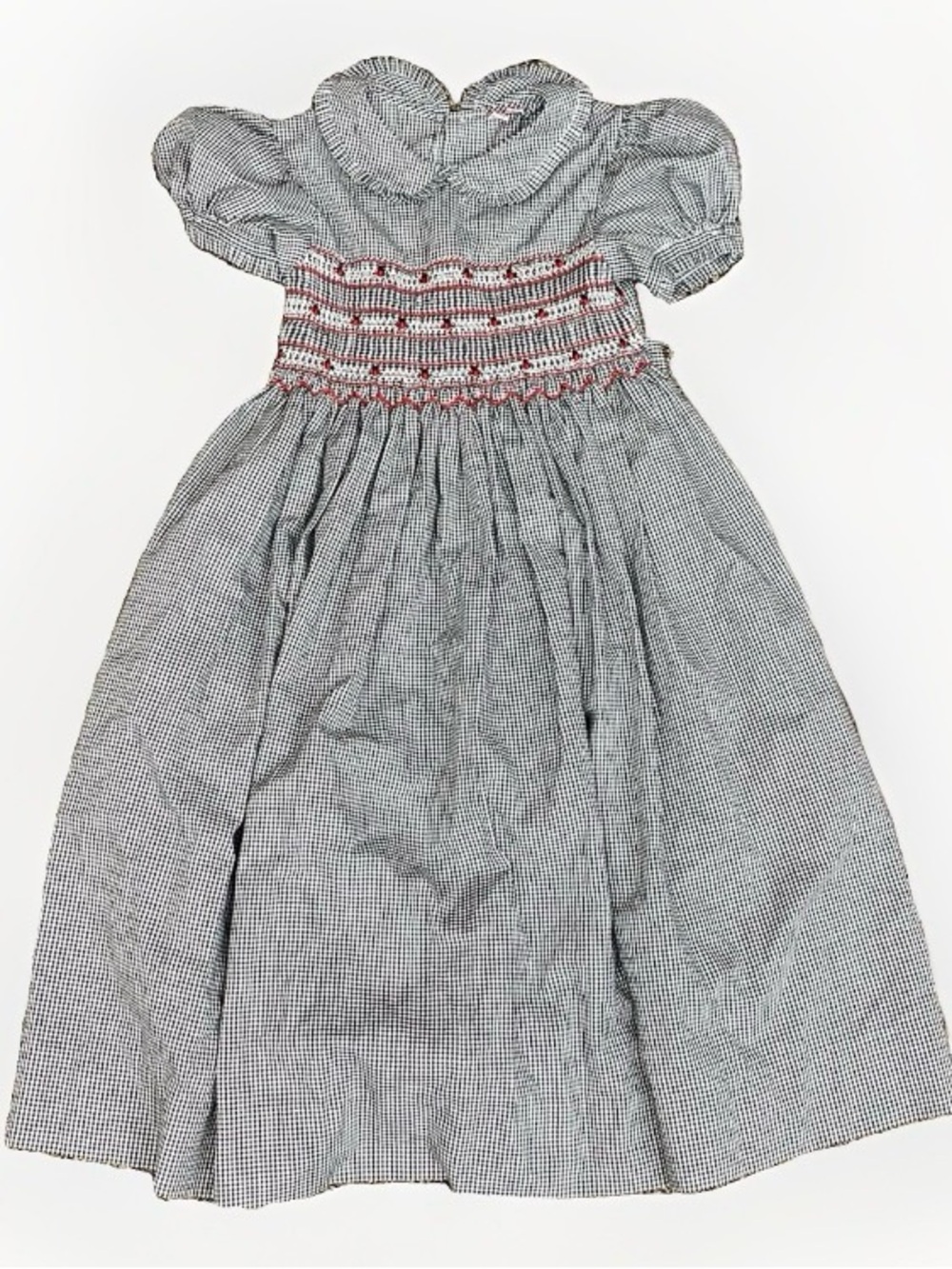 Vintage Orient Express Smocked Gingham Cottagecore Dress - Size 8